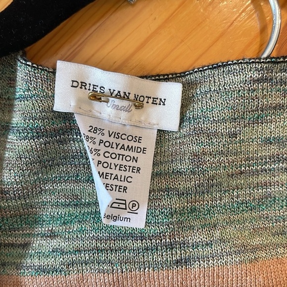 DRIES VAN NOTEN Striped Metallic knit duster long cardigan size Small - Picture 6 of 6